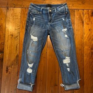 Buckle Black Distressed Ankle Cropped Jeans